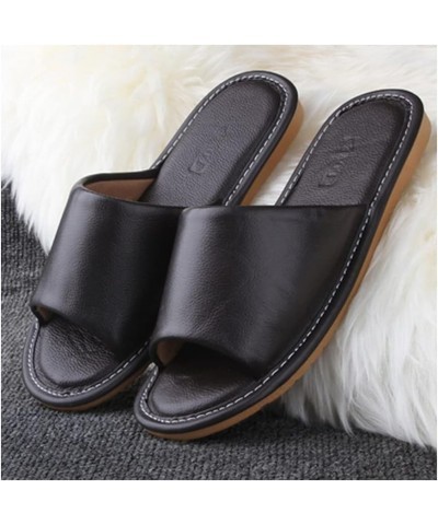 Unisex Slipper, Brown, EUR41-42, Four Seasons Leather Slippers for Men and Women, Indoor Open Toe Casual House Shoes EUR43-44...