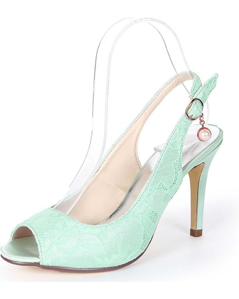 Kitten Heels for Women High Heels for Women,Lace Satin Buckle Sandals for Women,Open Toe Heeled Sandals, Wedding Shoes for Br...