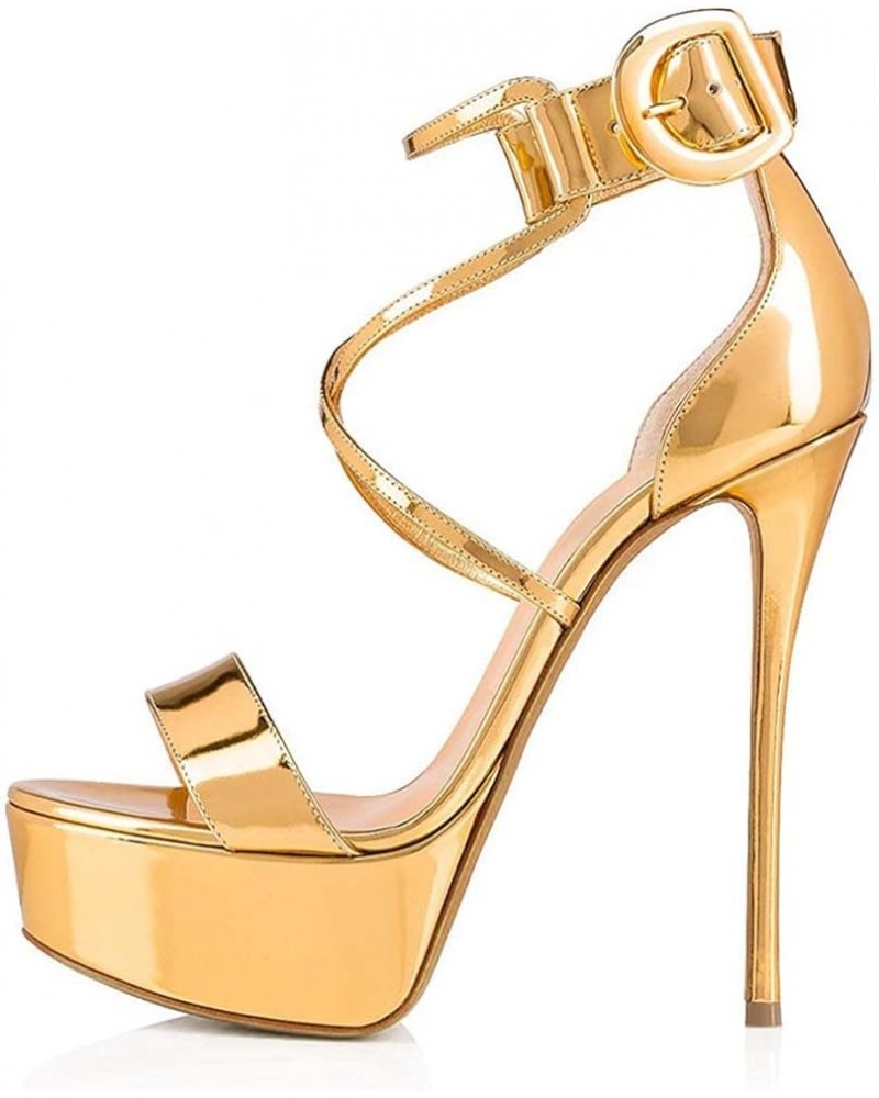 Platform Buckle Open Heel Sandals A 42 $34.47 Sandals