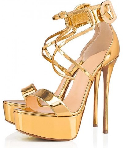 Platform Buckle Open Heel Sandals A 42 $34.47 Sandals