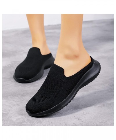 High Chunky Heels for Women Platform Espadrilles Sandal High Heel Open Toe Elastic Walking Flat Mules Sandals 121-ixpyn-black...