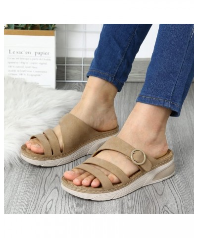 Size 13 Womens Sandals Heels Fashion Spring and Summer Women Sandals Flat Bottom Thick Bottom Light Open Toe Breathable Slip ...