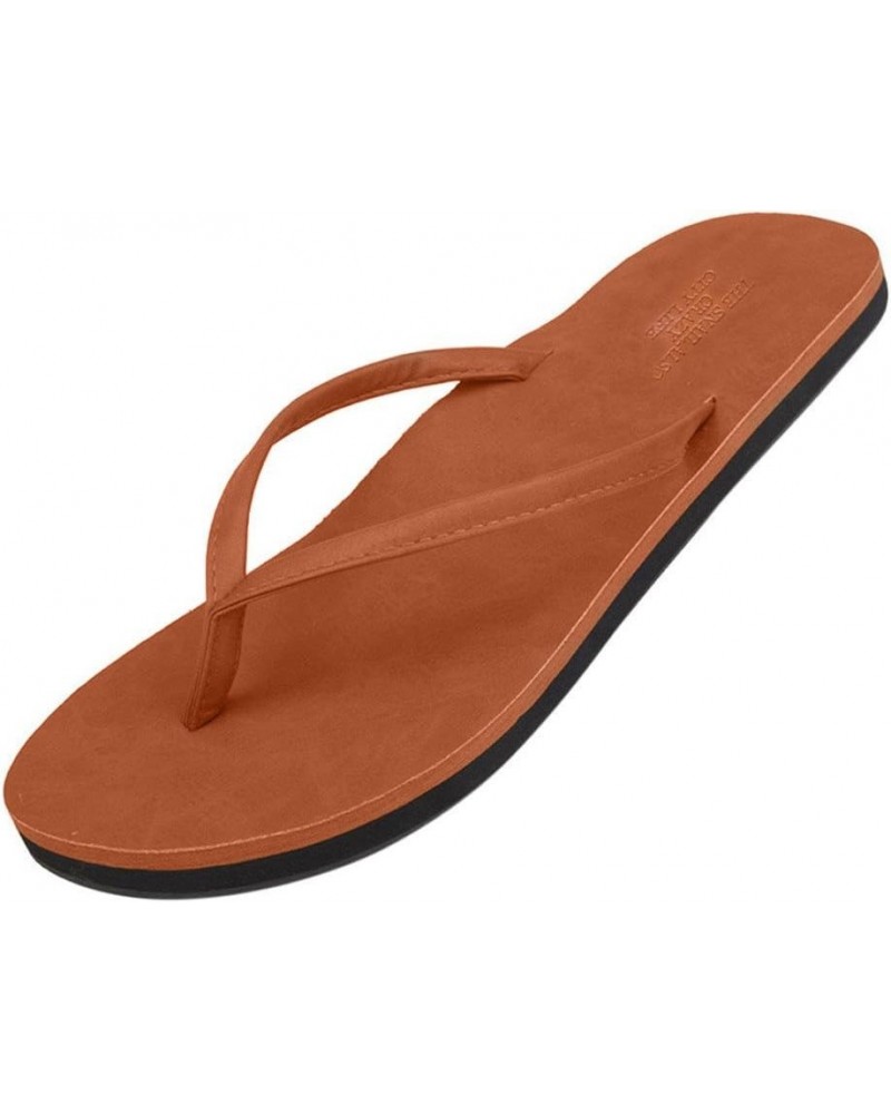 Unisex Men's Summer Women's Flip-Flops Slippers Beach Sandals Leisure Shoes Women Flip Flop Sandals (Brown, 35) 35 Brown $11....