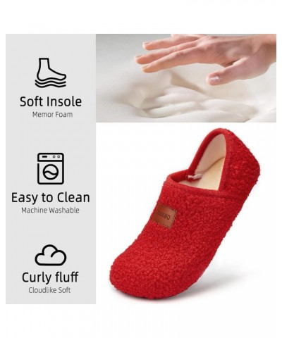 Women's Men's Slippers Socks House Shoes Slip On Indoor Outdoor Travel Unisex Fuzzy Fluffy Lining Size 8 9 Christmas Red $10....