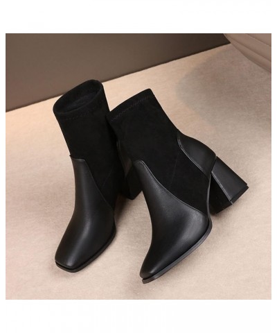 Women's Casual Fashion Lace Up Low Wedge Heel Booties Shoe Christmas Side Zipper Boots Black $30.82 Boots