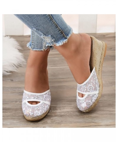 Sandals Women Espadrill Sandals for Women Open Toe Platform Sandals Closed Toe Mesh Wedge Sandals Breathable Slip-On Sandals ...