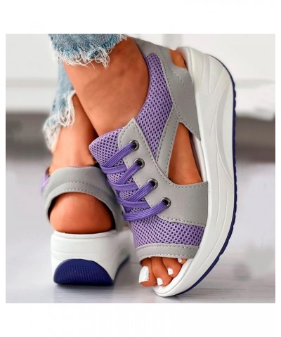 Women Casual Gladiator Strap Sandal Summer Lightweight Shoe Orthopedic Arch Support Low Heel Mules Flats 66-lwvqg-purple-2 $1...