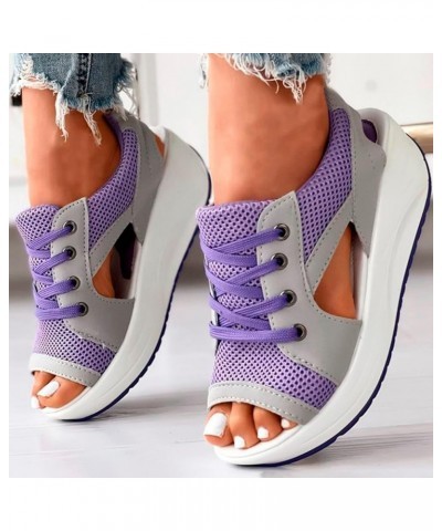 Women Casual Gladiator Strap Sandal Summer Lightweight Shoe Orthopedic Arch Support Low Heel Mules Flats 66-lwvqg-purple-2 $1...