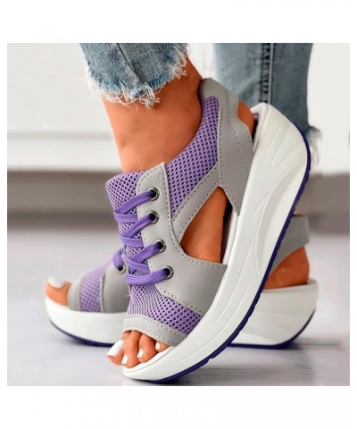 Women Casual Gladiator Strap Sandal Summer Lightweight Shoe Orthopedic Arch Support Low Heel Mules Flats 66-lwvqg-purple-2 $1...