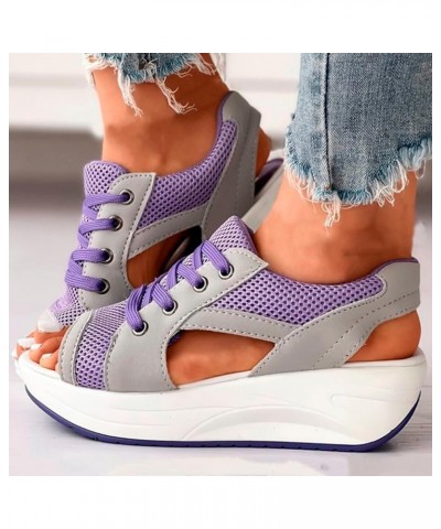 Women Casual Gladiator Strap Sandal Summer Lightweight Shoe Orthopedic Arch Support Low Heel Mules Flats 66-lwvqg-purple-2 $1...