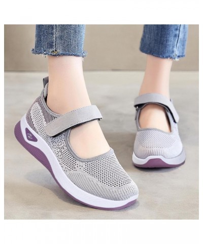 Women's New Mesh Soft Sole Breathable Flat Shoes Mom's Shoes New Large Size Lightweight Comfortable Casual Flat Shoes 1_gray ...