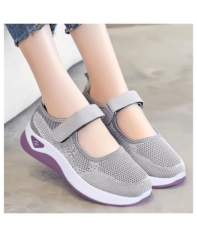 Women's New Mesh Soft Sole Breathable Flat Shoes Mom's Shoes New Large Size Lightweight Comfortable Casual Flat Shoes 1_gray ...