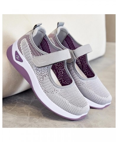 Women's New Mesh Soft Sole Breathable Flat Shoes Mom's Shoes New Large Size Lightweight Comfortable Casual Flat Shoes 1_gray ...