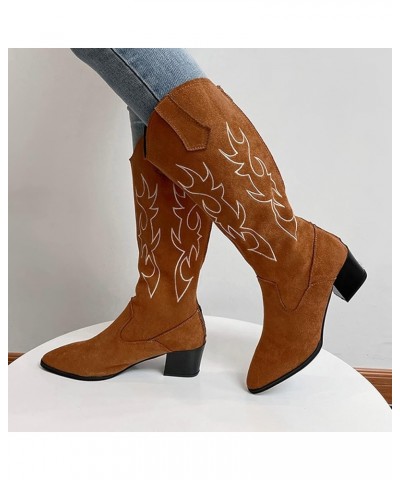 Ankle Booties, Womens Non-Slip Chunky Heels Zipper Pointed Toe Short Booties Z 12-brown $24.74 Fashion Sneakers