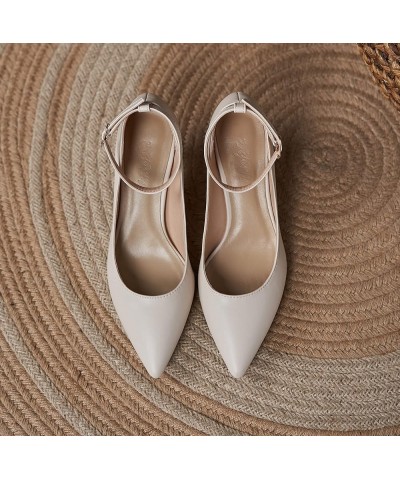 Women Dressy Pumps Ankle Strap Office High Heels Evening Wedding Prom Party Pointy Pumps Shoes Whitea2 $28.55 Pumps