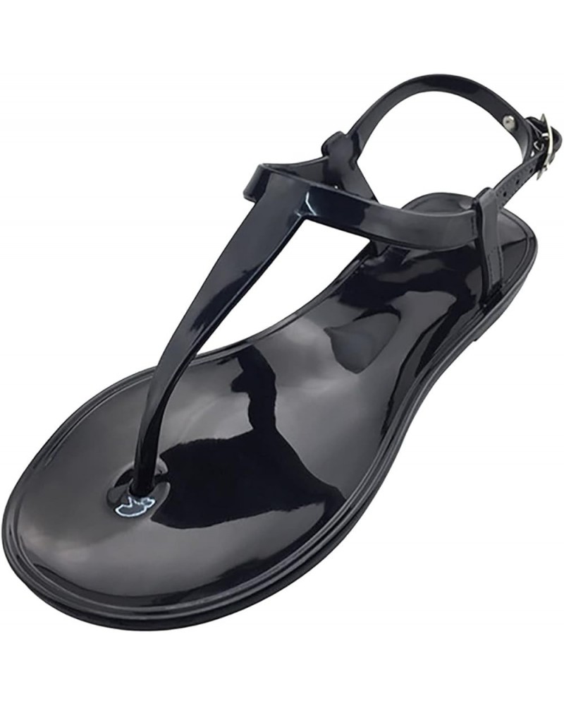 Sandals For Women Heel Sandals For Women Sandalias Sandals Women Comfortable Beach Women Flats Shoes Dressy E-black $16.56 Sa...