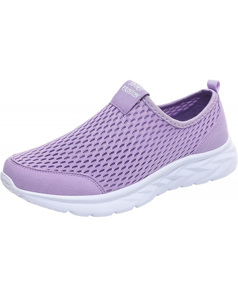 Womens Slip On Shoes Volleyball Shoes Waterproof Shoes Orthopedic Shoes Work Shoes Wide Shoes Comfortable Travel Shoes Purple...