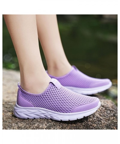 Womens Slip On Shoes Volleyball Shoes Waterproof Shoes Orthopedic Shoes Work Shoes Wide Shoes Comfortable Travel Shoes Purple...