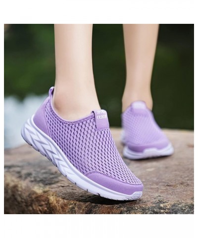 Womens Slip On Shoes Volleyball Shoes Waterproof Shoes Orthopedic Shoes Work Shoes Wide Shoes Comfortable Travel Shoes Purple...