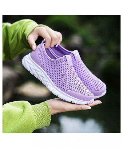 Womens Slip On Shoes Volleyball Shoes Waterproof Shoes Orthopedic Shoes Work Shoes Wide Shoes Comfortable Travel Shoes Purple...