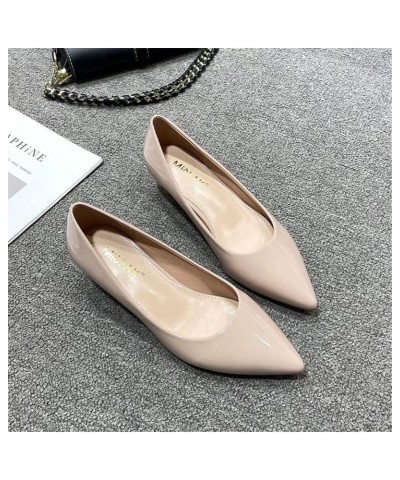 Women's Classic Pointed Toe Dress Shoes Party Low Heel Pumps D Nude $15.70 Pumps