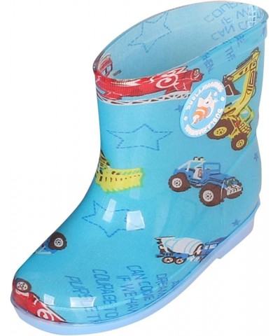 Toddler Boys Girls Short Rain Boots Animal and Flower Cartoon Print Non Slip Soft Bottom for Children Light Blue $13.29 Outdo...