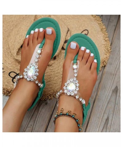 Women's Platform Wedge Sandals Casual Open Toe Sandals for Women Adjustable Low Heels Green $14.09 Sandals