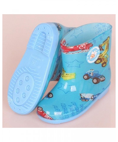 Toddler Boys Girls Short Rain Boots Animal and Flower Cartoon Print Non Slip Soft Bottom for Children Light Blue $13.29 Outdo...