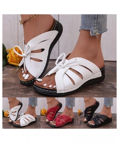 Womens Sandals Dressy Flat Womens Orthopedic Sandals for Women Comfortable Peep Toe Sandals Summer Travel Sandals Z8-black $1...