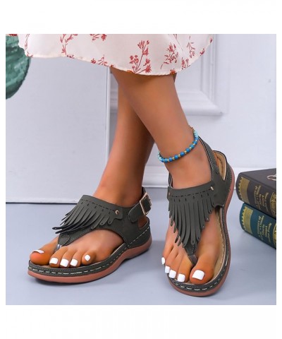 Casual Wedge Sandals for Women Comfortable Tassel Clip Toe Summer Beach Sandals Fashion Ladies Flip Flops Bohemia Platform Dr...