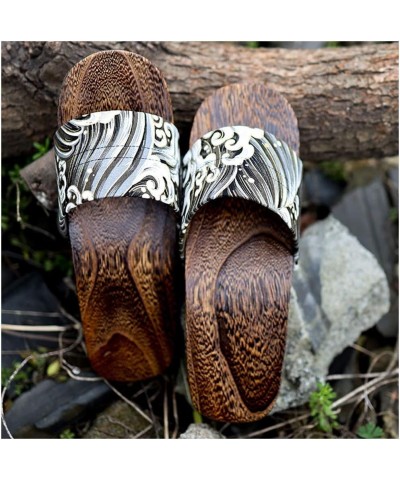 Slippers for Women, Japanese Traditional Sandals, Wooden Shoes High Heel Slippers Cotton Flat Shoes, Open Toe Slippers for Wo...