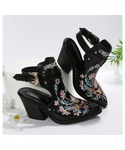 Black Heeled sandals For Women Beach Girls sandals Ballroom Dance Shoes Women sandals Size 7 1/2 Heeled sandals For Wo A-blac...