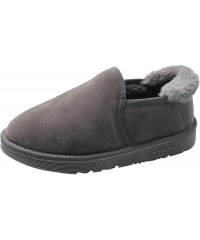 Couples Mens Womens Boots Slip On Winter Flat Splashing Plus Velvet Indoor Outdoor Warm Winter Boots for Women Insulated Grey...