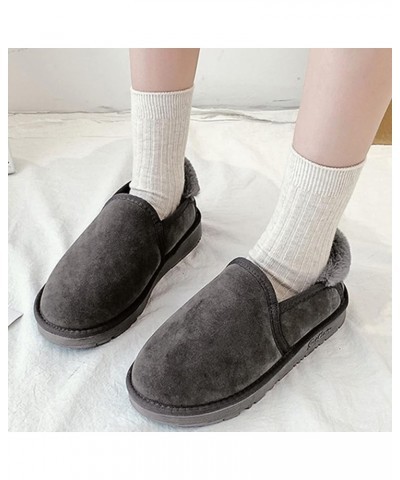 Couples Mens Womens Boots Slip On Winter Flat Splashing Plus Velvet Indoor Outdoor Warm Winter Boots for Women Insulated Grey...