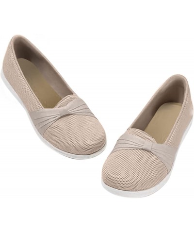 Women Ladies Solid Fashion Bowknot Casual Loafers Roman Cloth Shoes Z 02-beige $20.87 Fashion Sneakers