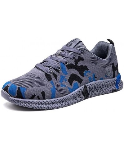 Men's Women's Camo Non Slip Walking Sneakers for Sport Trekking Hiking Blue $18.96 Outdoor Shoes