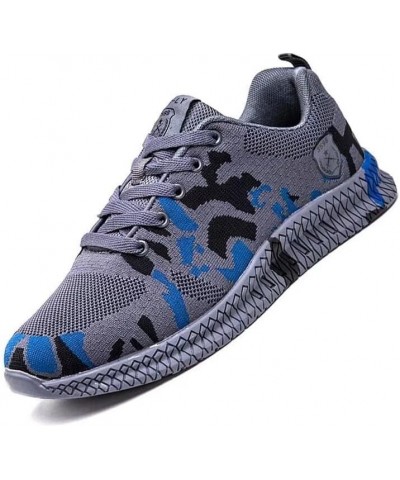 Men's Women's Camo Non Slip Walking Sneakers for Sport Trekking Hiking Blue $18.96 Outdoor Shoes