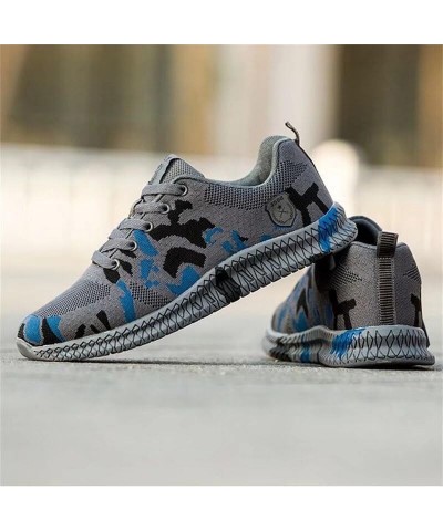 Men's Women's Camo Non Slip Walking Sneakers for Sport Trekking Hiking Blue $18.96 Outdoor Shoes