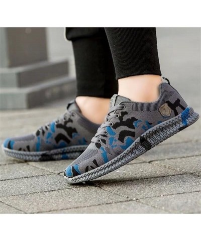 Men's Women's Camo Non Slip Walking Sneakers for Sport Trekking Hiking Blue $18.96 Outdoor Shoes