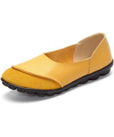 Women's Casual Shoes Soft Female Flats Non-Slip Woman Loafers Leisure Slip-On Boat Shoe Yellow $20.51 Loafers & Slip-Ons