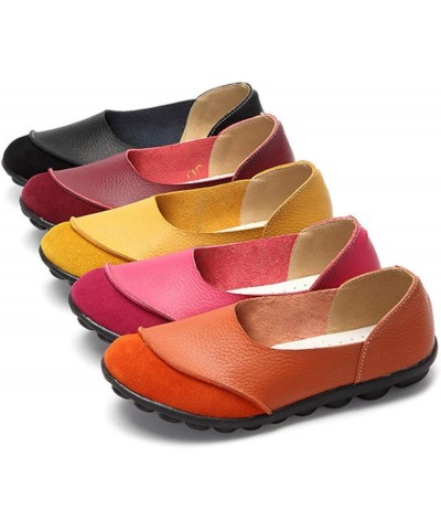 Women's Casual Shoes Soft Female Flats Non-Slip Woman Loafers Leisure Slip-On Boat Shoe Yellow $20.51 Loafers & Slip-Ons