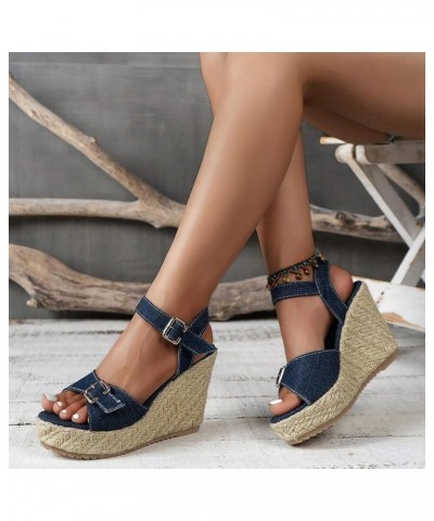 Wedge Sandal for Women Ankle Strap Flatform Arch Support Fish Mouth Toe Shoes Platform Espadrilles Cushion Dressy Lightweight...