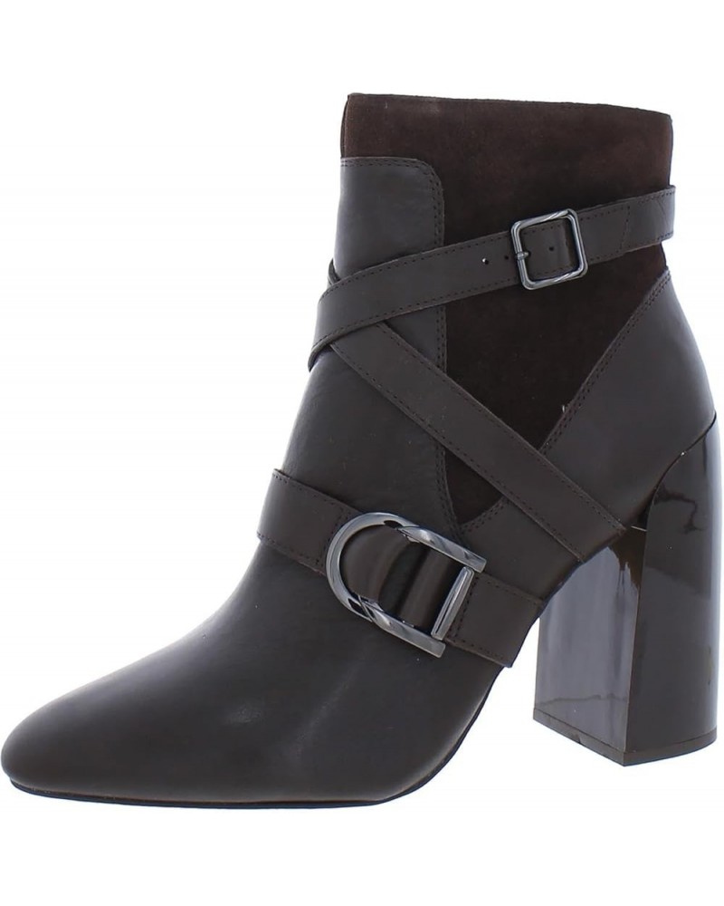 Women's Erillie Buckle Block Heel Bootie Ankle Boot Rootbeer $17.76 Boots