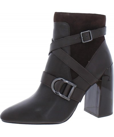 Women's Erillie Buckle Block Heel Bootie Ankle Boot Rootbeer $17.76 Boots