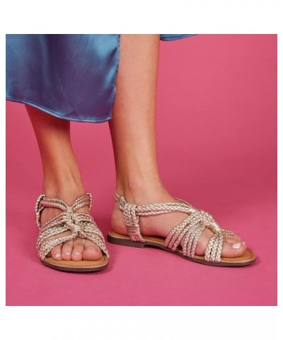 Women's Ankle-Strap Sandal Gold $43.99 Sandals