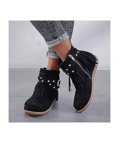 Boots for Women Ankle Booties Wide Width White Ankle Boots for Women with Heel Flat Ankle Boots Women Size 11 Womens Black Le...