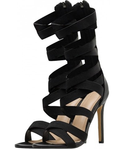 Strappy Wedge Sandals For Women Low Heel Sandals For Women Sandal For Women Sandals Strappy Sandals Women Flats Aerobi D-blac...