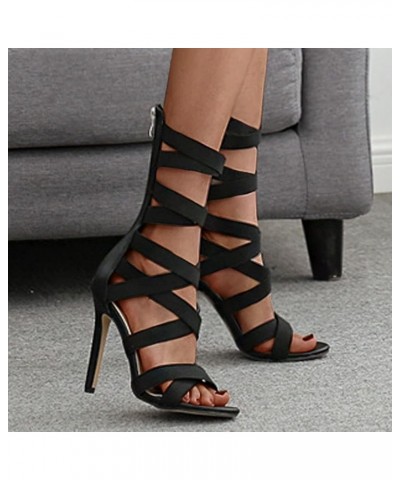 Strappy Wedge Sandals For Women Low Heel Sandals For Women Sandal For Women Sandals Strappy Sandals Women Flats Aerobi D-blac...