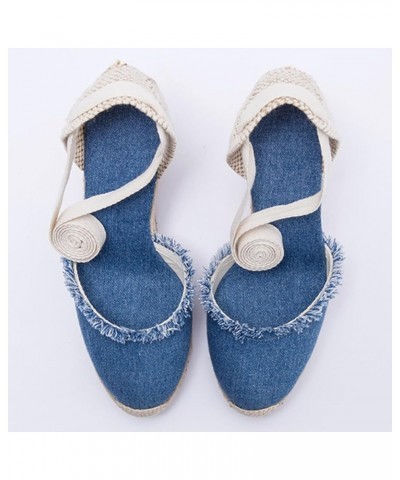 7CM Heel Platform Wedges Espadrilles 437 Dark-blue-7cm $25.29 Sandals