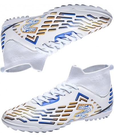 Men's Soccer Cleats Football Shoes Outdoor AG FG Breathable Lightweight Football Baseball Lacrosse Rugby Turf Shoes 303-1whit...